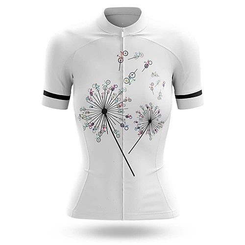 

21Grams Women's Short Sleeve Cycling Jersey Summer Spandex White Bike Top Mountain Bike MTB Road Bike Cycling UV Resistant Quick Dry Moisture Wicking Sports Clothing Apparel / Stretchy / Athleisure