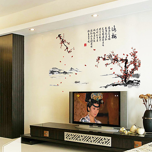 

wall stickers wholesale creative chinese style pastoral calligraphy calligraphy stickers study room living room studio dormitory waterproof stickers 6090CM