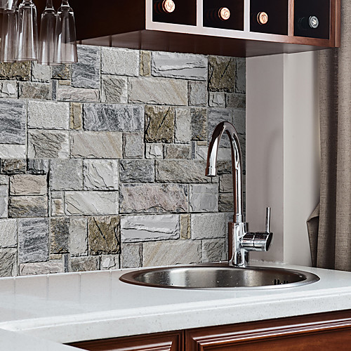 

Creative Home Modification Self-adhesive Paper Staircase Kitchen Background Wall Restaurant Multifunctional Dyi Cultural Stone Floor Sticker