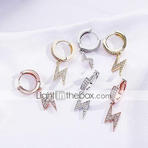 

lightning bolt earrings silver plated fashion hip hop jewelry gifts for men women