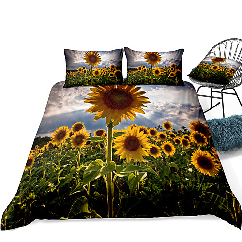 

Duvet Cover Sets 3 Piece Rayon / Polyester 3D Rainbow Reactive Print Bohemian Style