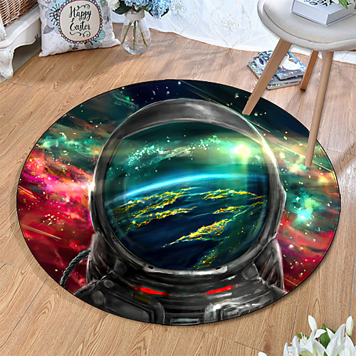 

Round 5mm Area Rugs Machine Made Polyster Non Skid Modern 3D