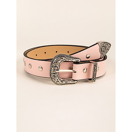 

Women's Waist Belt Street Dress White Pink Belt Solid Colored / Work
