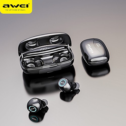 

AWEI T19 True Wireless Headphones TWS Earbuds Bluetooth5.0 Ergonomic Design Stereo with Microphone for Apple Samsung Huawei Xiaomi MI Everyday Use Traveling Outdoor Mobile Phone