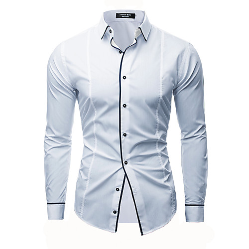 

Men's Shirt non-printing Solid Color Long Sleeve Casual Tops Simple Lightweight Comfortable White Black Navy Blue