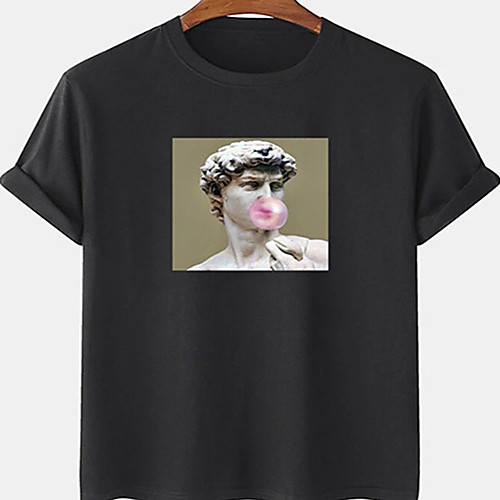 

Men's Unisex Tee T shirt Hot Stamping Human Plus Size Print Short Sleeve Casual Tops Cotton Basic Designer Big and Tall White Black Gray