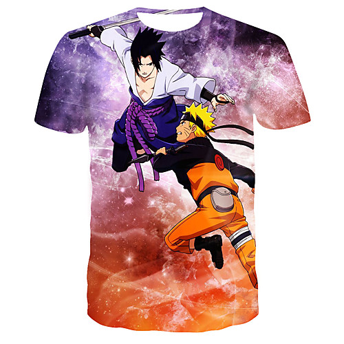 

Inspired by Naruto Uchiha Sasuke Anime Cartoon 100% Polyester 3D 3D Harajuku Graphic T-shirt For Women's / Men's