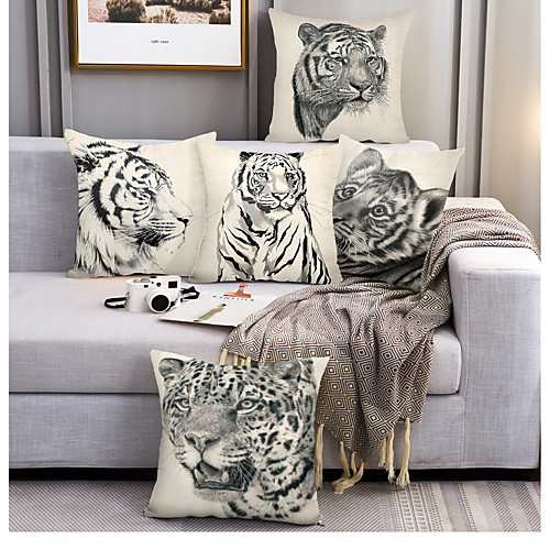 

Animal Double Side Cushion Cover 5PC Soft Decorative Square Throw Pillow Cover Cushion Case Pillowcase for Bedroom Livingroom Superior Quality Machine Washable Outdoor Cushion for Sofa Couch Bed Chair