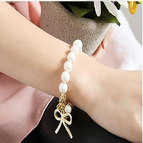 

Women's Pearl Bead Bracelet Classic Flower Fashion Alloy Bracelet Jewelry White For Anniversary Prom Date Festival