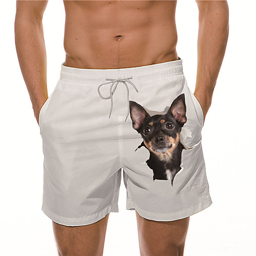 

Men's Designer Casual / Sporty Big and Tall Quick Dry Breathable Soft Holiday Beach Swimming Pool Shorts Bermuda shorts Swim Trucks Pants Dog Graphic Prints Short Drawstring Elastic Drawstring Design