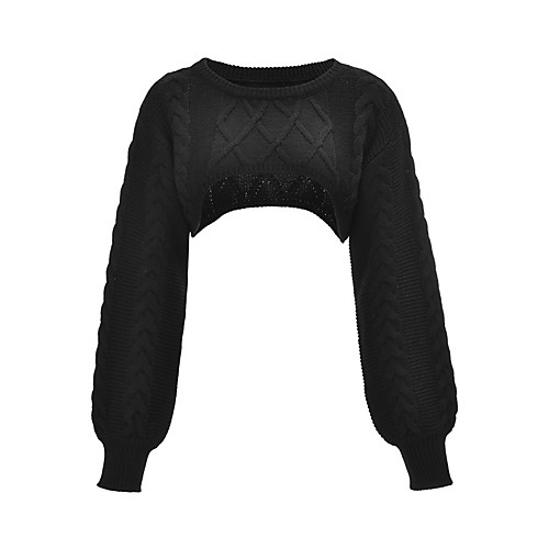 

Women's Solid Color Pullover Cotton Long Sleeve Sweater Cardigans Round Neck Gray Camel Black