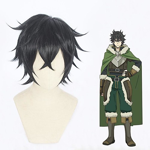 

Katekyo Hitman Reborn! Hayato Gokudera Cosplay Wigs Unisex Layered Haircut 12 inch Heat Resistant Fiber Curly Dark Gray Teen Adults' Anime Wig