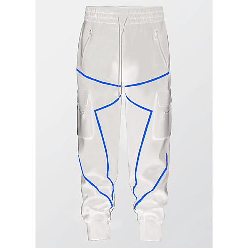 

Men's Cargo Sports Outdoor Sports Going out Pants Tactical Cargo Pants Stripe Full Length Print Black / Red White Blue Red Black