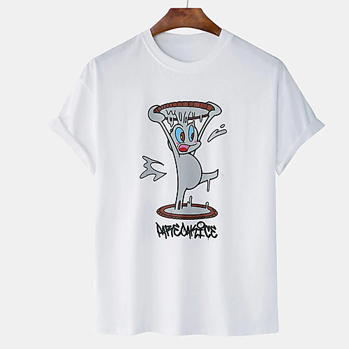 

Men's Unisex Tee T shirt Hot Stamping Graphic Prints Duck Plus Size Print Short Sleeve Casual Tops Cotton Basic Designer Big and Tall White Black