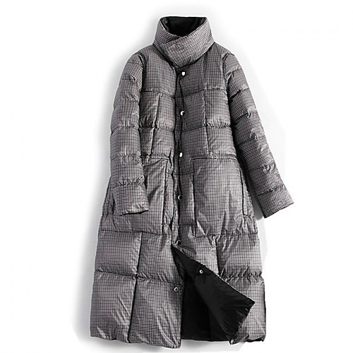 

Women's Coat Daily Wear Fall Winter Long Coat Regular Fit Casual Jacket Solid Color Zipper Navy Red Wine