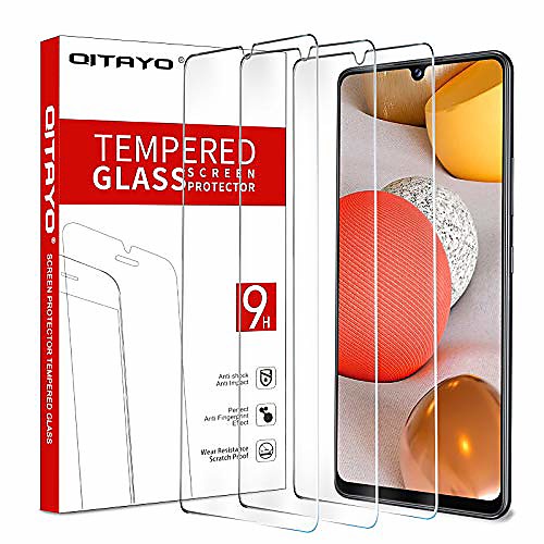 

qitayo 3 pieces for samsung galaxy a42 5g tempered glass (6.6 inch), anti-scratch, anti-bubble, ultra-hd tempered glass screen protector for samsung galaxy a42 5g
