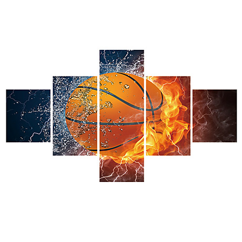 

5 Panels Wall Art Poster Prints Painting Artwork Picture HD Self Adhere Sports Basketball Home Decoration Décor Rolled Canvas No Frame Unframed Unstretched