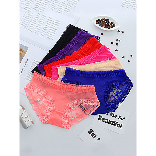 

Women's Lace Brief Micro-elastic Low Waist 1 PC Purple One-Size