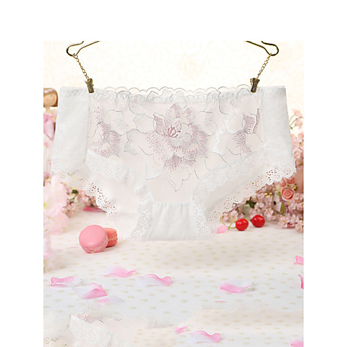 

Women's Print Brief Micro-elastic Low Waist 1 PC White One-Size