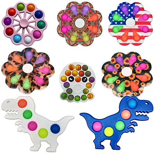 

2 pcs Push Pop Bubble Fidget Rainbow Push It Fidget Spinner Simple Dimple Novelty Simple Dimple Spinner 12 Simple Dimple Antist