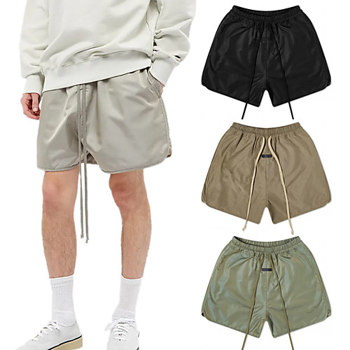 

Men's Streetwear Athleisure Comfort Breathable Soft Outdoor Loose Casual Daily Shorts Bermuda shorts Pants Solid Colored Knee Length Drawstring Elastic Waist ArmyGreen Black Light Grey Coffee