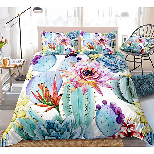 

Duvet Cover Sets 3 Piece Rayon / Polyester 3D Rainbow Reactive Print Bohemian Style