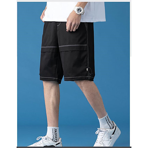 

Men's Chino Shorts Pants Letter White Black