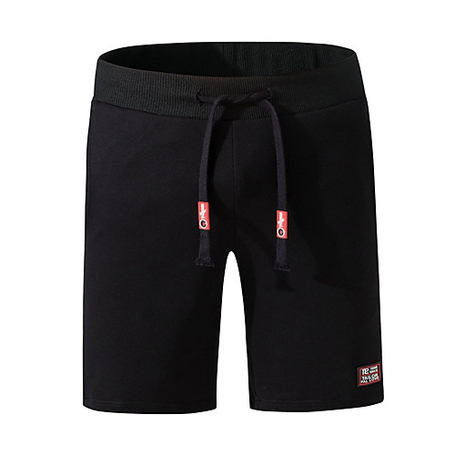 

Men's Sporty Casual / Sporty Breathable Soft Holiday Beach Chinos Shorts Pants Solid Color Short Drawstring Elastic Waist Black