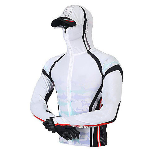 

CAWANFLY Men's Hoodie Jacket Fishing Jacket Outdoor Long Sleeve Quick Dry Waterproof Zipper Lightweight Breathable UV Protection Jacket Top Autumn / Fall Spring Summer Fishing Camping & Hiking Outdoor