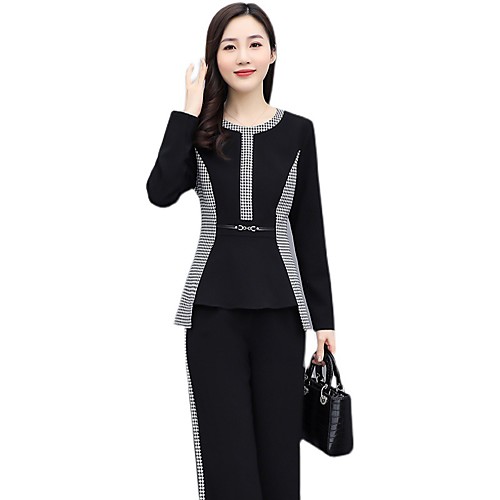 

Women's Coat Daily Wear Spring Summer Regular Coat Regular Fit Casual / Daily Jacket Plaid / Check Button Photo Color