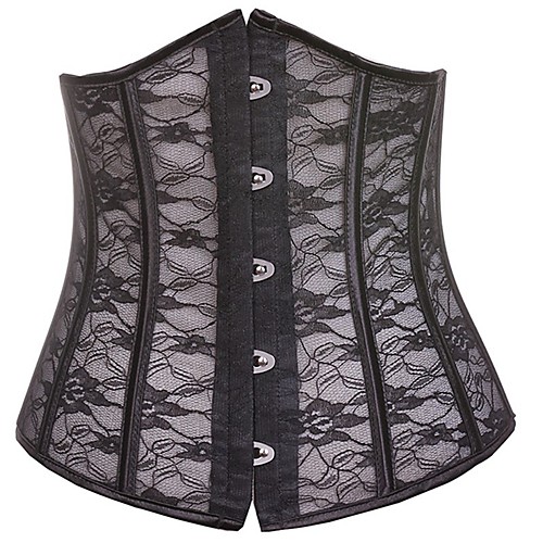 

Corset Women's Plus Size Polyester Shapewear Underbust Corset Hook & Eye White XS