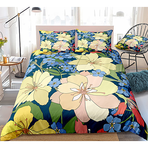 

Duvet Cover Sets 3 Piece Rayon / Polyester 3D Rainbow Reactive Print Bohemian Style