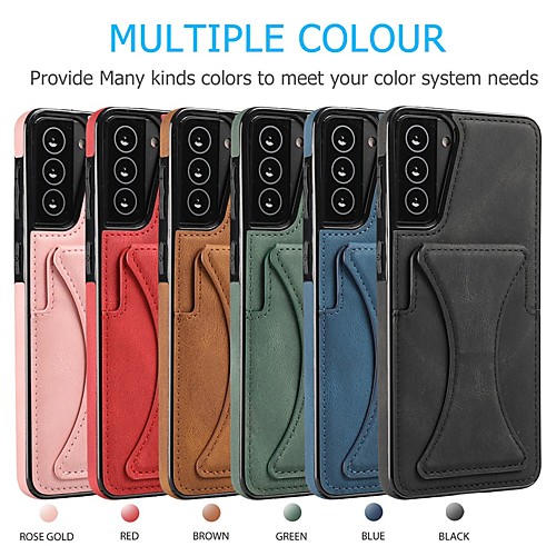 

Phone Case For Samsung Galaxy Back Cover S21 S21 Plus S21 Ultra S20 S20 Plus S20 ultra S20 FE 5G S10 S10 S10e Card Holder Shockproof Dustproof Solid Colored PU Leather