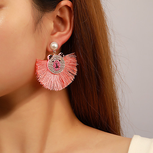 

Women's fan earrings Drop Animal Stylish Simple European Cute Boho Imitation Pearl Imitation Diamond Earrings Jewelry Yellow / Blushing Pink / Royal Blue For Party Evening Street Prom Date Festival
