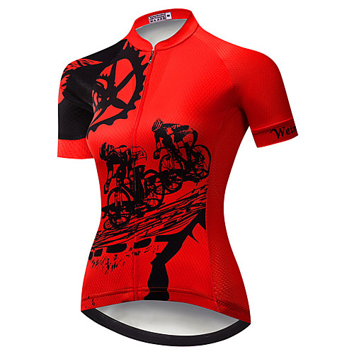 

21Grams Women's Short Sleeve Cycling Jersey Summer Spandex Polyester Black / Red American / USA National Flag Bike Jersey Top Mountain Bike MTB Road Bike Cycling Quick Dry Moisture Wicking Breathable