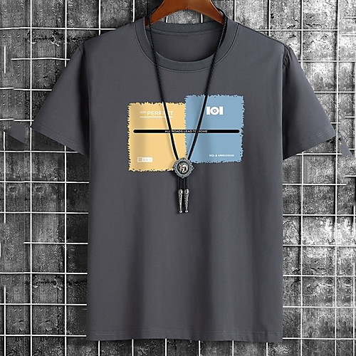 

Men's Unisex Tee T shirt Hot Stamping Graphic Prints Letter Plus Size Print Short Sleeve Casual Tops Cotton Basic Fashion Designer Big and Tall White Black Khaki