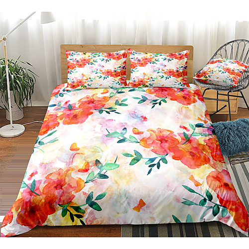 

Duvet Cover Sets 3 Piece Rayon / Polyester 3D Rainbow Reactive Print Bohemian Style