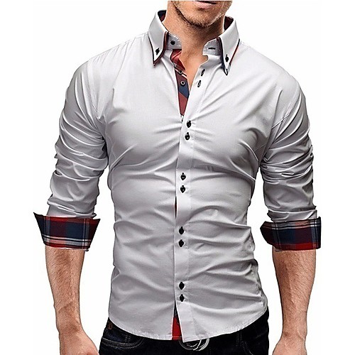 

Men's Shirt non-printing Solid Color Long Sleeve Casual Tops Simple Lightweight Comfortable Wine White Black