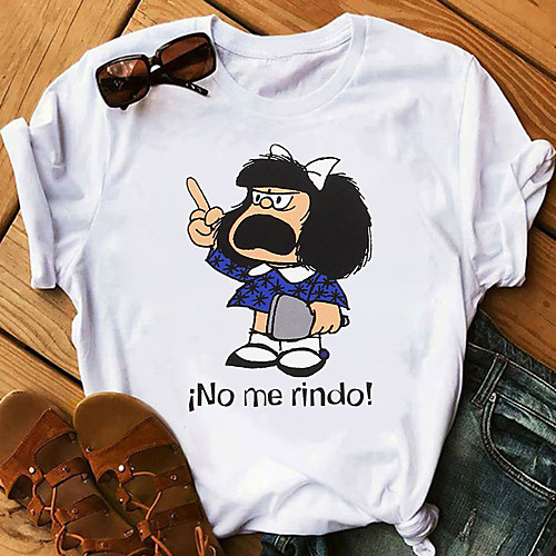 

Inspired by Mafalda Cosplay Anime Cartoon Polyester / Cotton Blend Print Harajuku Graphic Kawaii T-shirt For Women's / Men's