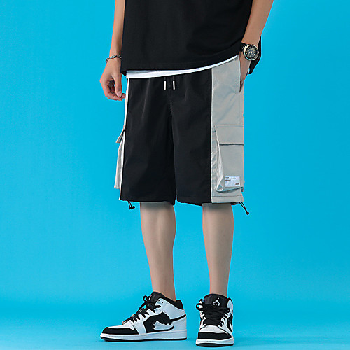 

Men's Shorts Casual / Sporty Chinos Shorts Pants Pattern Blue Black Dark Gray