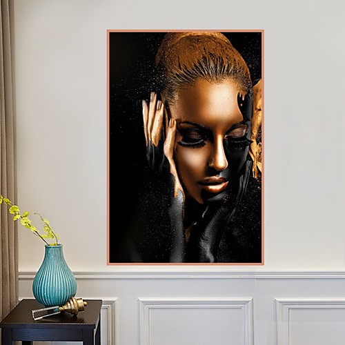 

Wall Art Canvas Prints Painting Artwork Picture Gold Woman Portrait Home Decoration Décor Rolled Canvas No Frame Unframed Unstretched