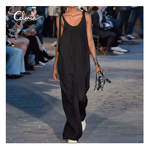 

Women's Casual 2021 Wine Red Blue Black Jumpsuit Solid Color