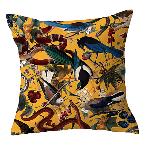 

Floral Double Side Cushion Cover 1PC Soft Decorative Square Throw Pillow Cover Cushion Case Pillowcase for Bedroom Livingroom Superior Quality Machine Washable Outdoor Cushion for Sofa Couch Bed Chair Garden Theme