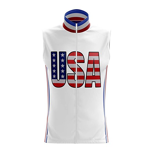 

21Grams Women's Sleeveless Cycling Jersey Summer Spandex Polyester White USA Bike Top Mountain Bike MTB Road Bike Cycling Breathable Back Pocket Sports Clothing Apparel / Stretchy / Athleisure