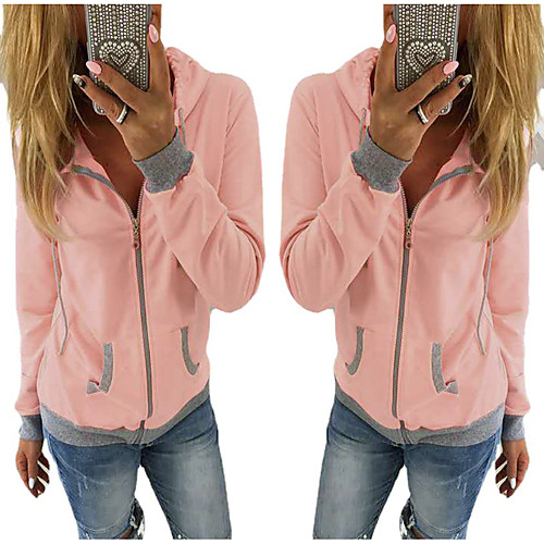 

Women's Coat Casual / Daily Summer Regular Coat Regular Fit Casual Jacket Solid Color Pocket Watermelon Red Orange