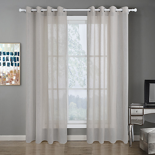 

Classic Semi-Sheer Two Panels Curtain Living Room Curtains