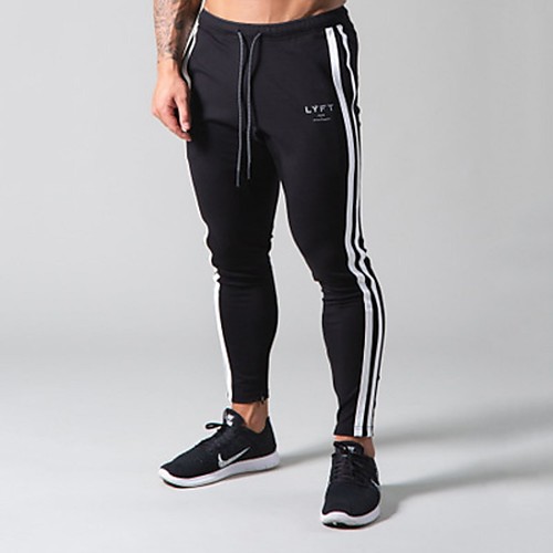 

Men's Sports Sports Sports Gym Sweatpants Pants Stripe Full Length Red Black Navy Blue Gray