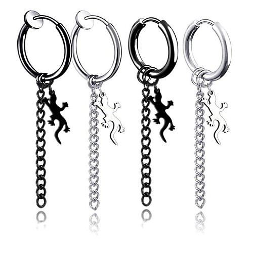 

Men's Earrings Classic Holiday Birthday Stylish Simple Stainless Steel Earrings Jewelry Silver / White / Black For Street Formal Date Festival 1pc