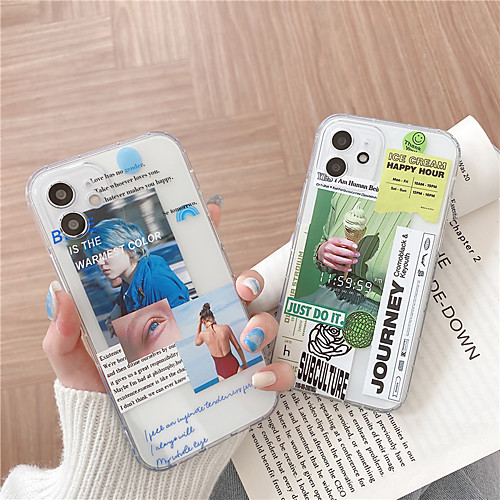 

Phone Case For Apple Back Cover iPhone 12 Pro Max 11 SE 2020 X XR XS Max 8 7 Shockproof Dustproof Graphic Transparent TPU