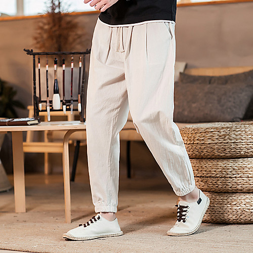 

Men's Basic Casual / Sporty Breathable Sports Casual Sports Harem Sweatpants Pants Solid Color Ankle-Length Sporty ArmyGreen Wine Black Grey Navy Blue